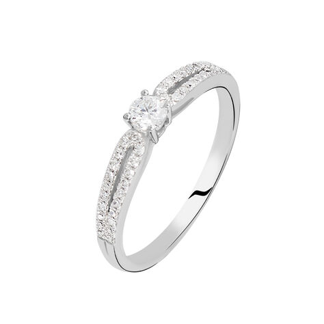 Bague Solitaire Katalina Or Blanc Diamant - Bagues solitaires Femme | Histoire d’Or