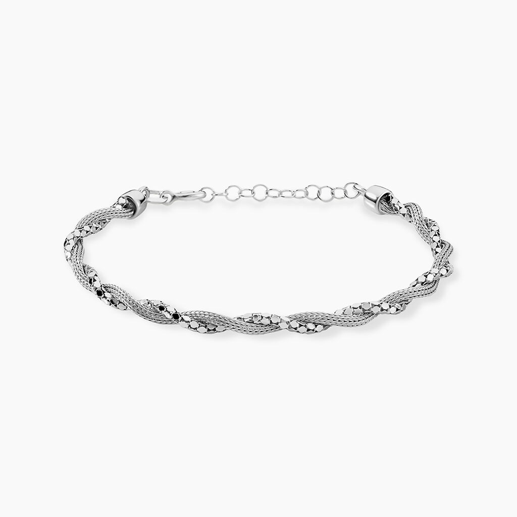 Bracelet Ciana Torsade Diamante Argent Blanc - F&ecirc;te des m&egrave;res Femme | Histoire d&rsquo;Or