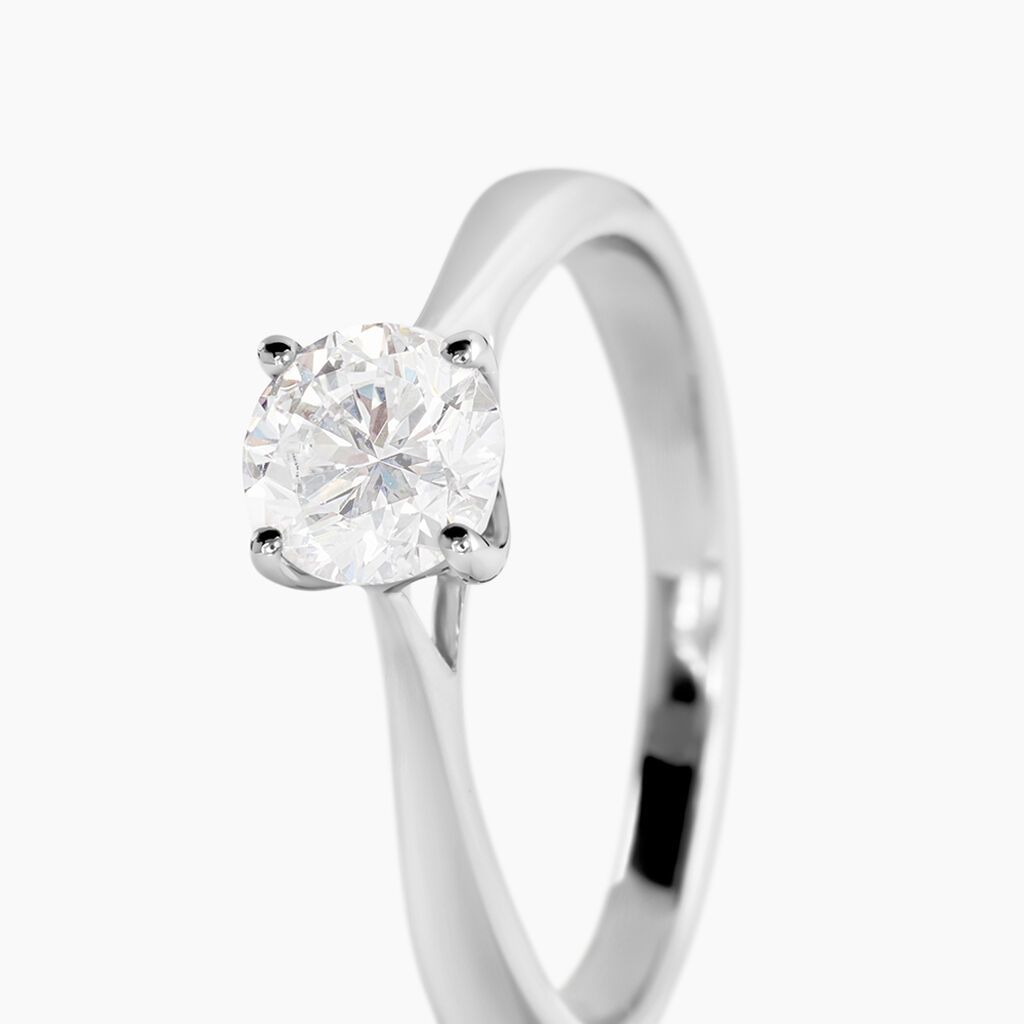 Bague Aphrodite Ld Platine Blanc Diamant Synth&eacute;tique - Bagues solitaires Femme | Histoire d&rsquo;Or