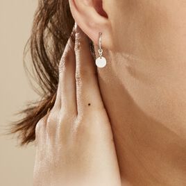Créoles Elvyn Argent Blanc - Boucles d'oreilles créoles Femme | Histoire d’Or