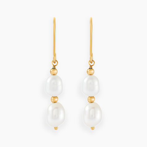 Boucles D'oreilles Pendantes Pearly Or Jaune Perle De Culture - Boucles d'oreilles pendantes Femme | Histoire d’Or