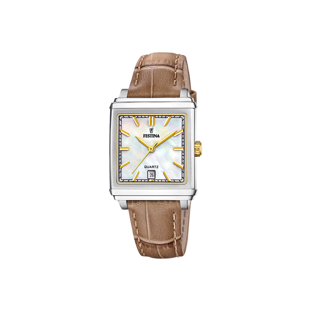 Montre Festina On The Square Nacre Blanche - Montres Femme | Histoire d&rsquo;Or