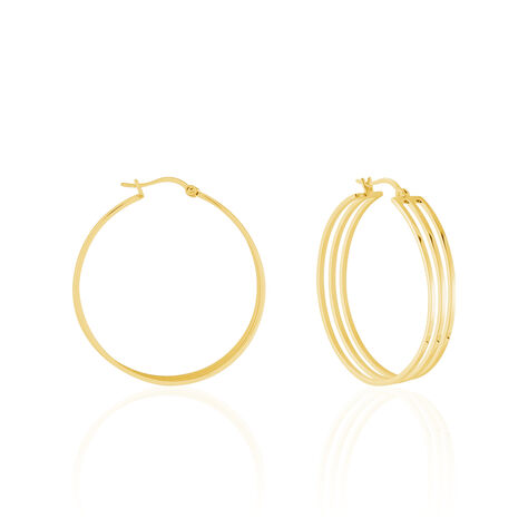Créoles Adel Acier Jaune - Boucles d'oreilles créoles Femme | Histoire d’Or