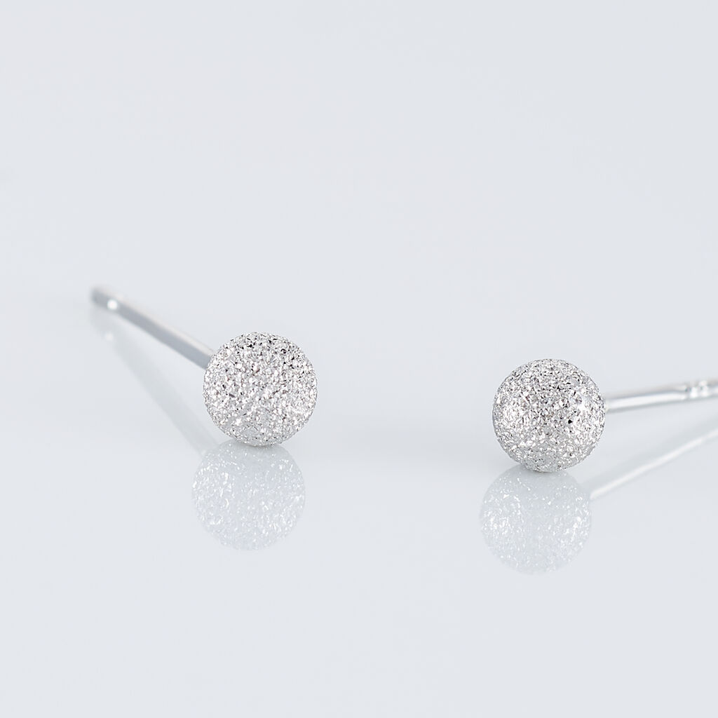 Boucles D'oreilles Puces Ayana Argent Blanc - Boucles d'oreilles fantaisie Femme | Histoire d’Or