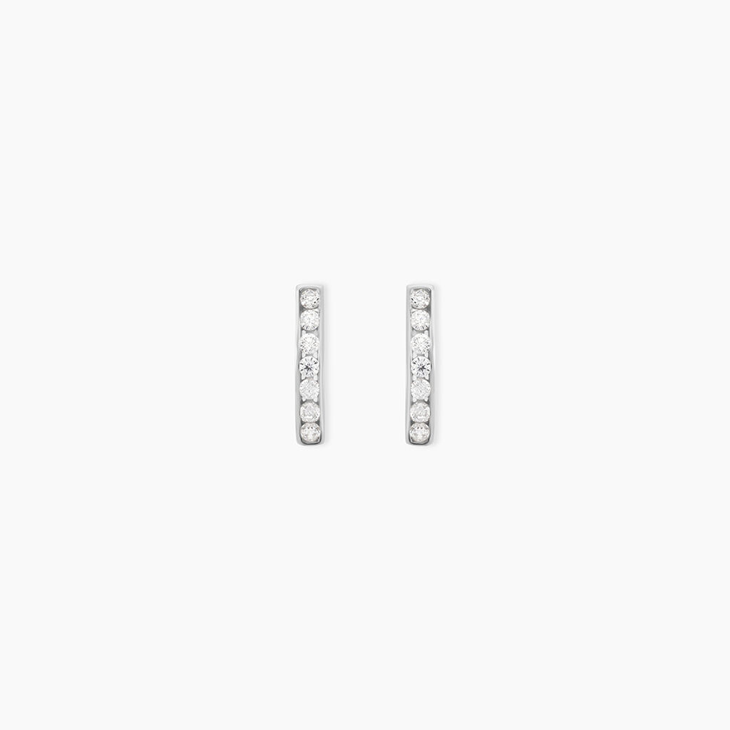 Créoles Jacoba Rondes Or Blanc Oxyde De Zirconium - Boucles d'oreilles créoles Femme | Histoire d’Or