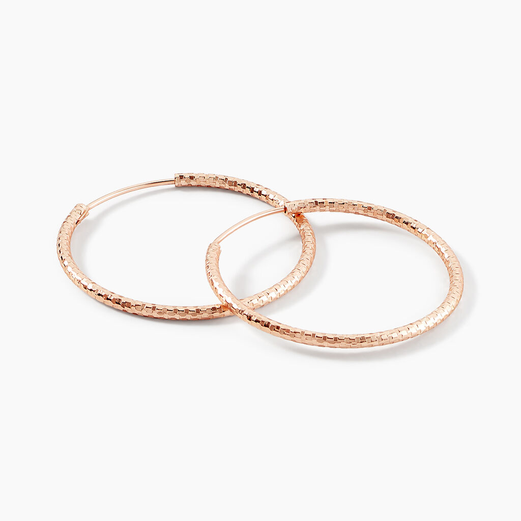 Créoles Argent Rose Agathe - Boucles d'oreilles créoles Femme | Histoire d’Or