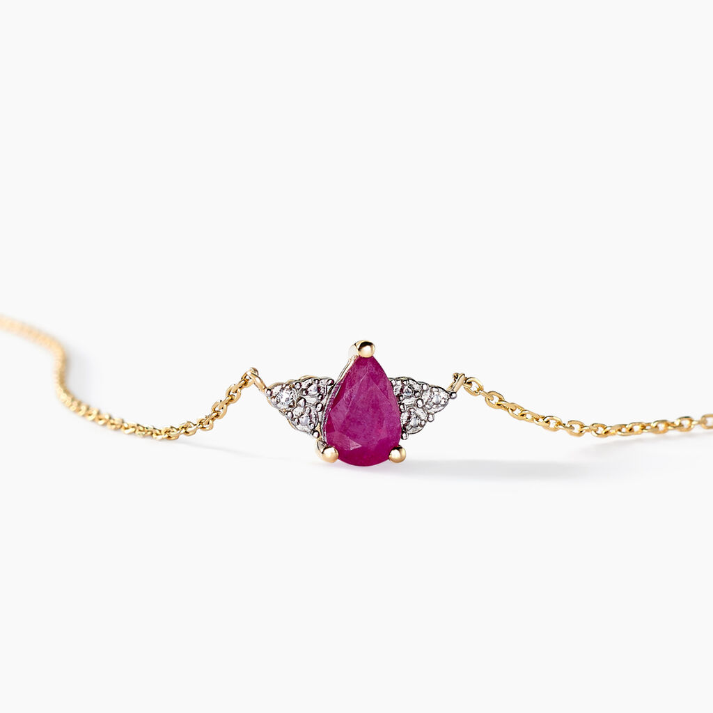 Collier Glykeria Or Jaune Rubis Diamant - Colliers Femme | Histoire d&rsquo;Or