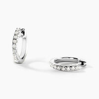 Mini Créoles Or Blanc Aryanna Diamants