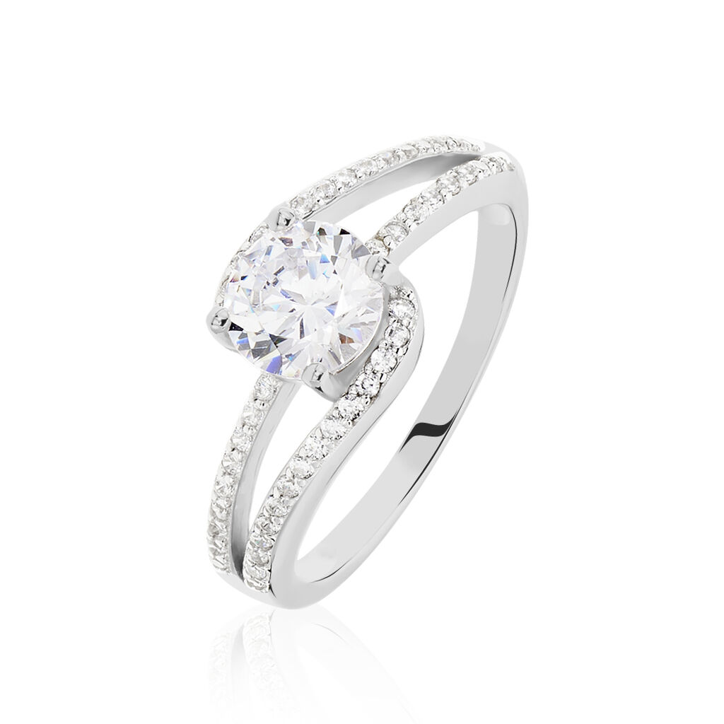 Bague Solitaire Maggy Argent Blanc Oxyde De Zirconium - Bagues solitaires Femme | Histoire d’Or