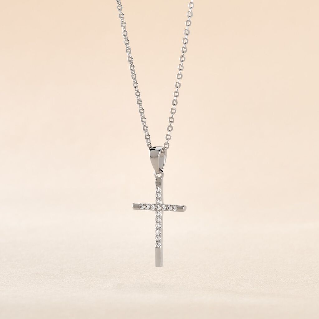 Collier Chirsta Argent Blanc Oxyde De Zirconium - Colliers fantaisie Femme | Histoire d&rsquo;Or