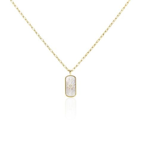Collier Goddess Argent Doré Nacre Oxyde De Zirconium - Colliers fantaisie Femme | Histoire d’Or