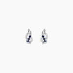 Boucles D'oreilles Puces Rosalyne Or Blanc Saphir Et Diamant - Clous d'oreilles Femme | Histoire d&rsquo;Or