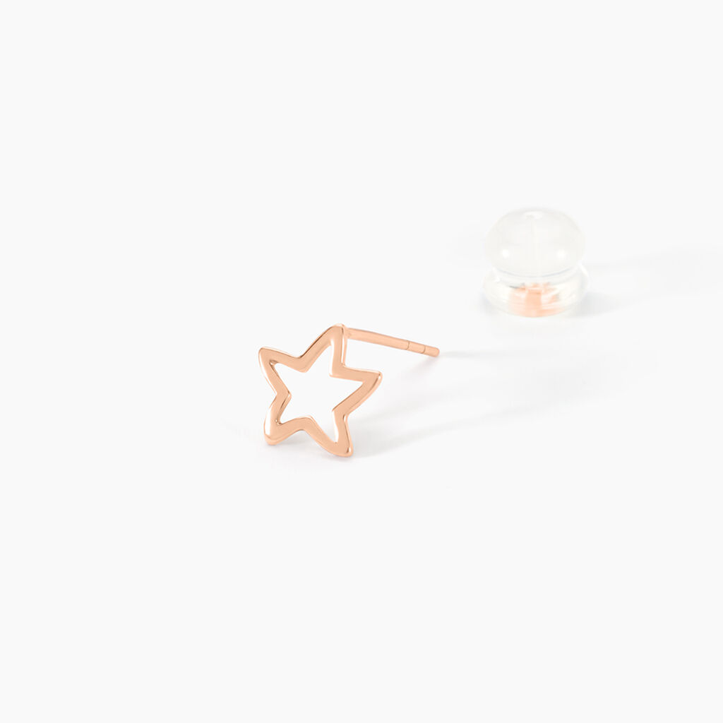 Boucles D'oreilles Puces Alphonsine Etoile De Mer Or Rose - Clous d'oreilles Femme | Histoire d’Or
