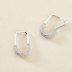 Cr&eacute;oles Urban Call Argent Blanc Oxyde De Zirconium - Boucles d'oreilles cr&eacute;oles Femme | Histoire d&rsquo;Or