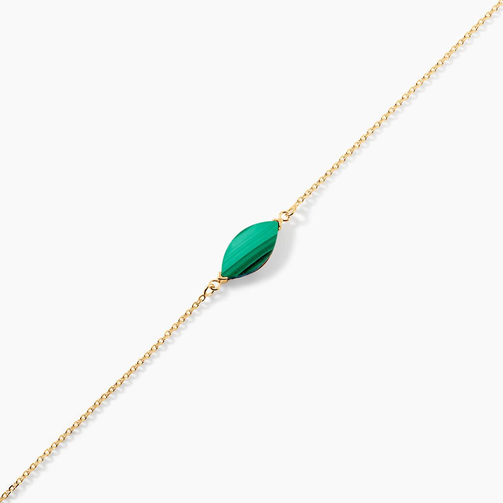 Bracelet Elisud Or Dor&eacute; Malachite - Bracelets Femme | Histoire d&rsquo;Or