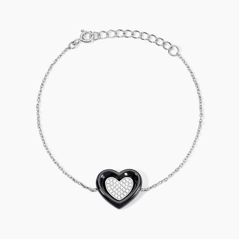 Bracelet Ana-paula Argent Blanc C&eacute;ramique Et Oxyde De Zirconium - Bracelets Femme | Histoire d&rsquo;Or