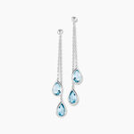 Boucles D'oreilles Pendantes Carlyn Or Blanc Topaze - Boucles d'oreilles pendantes Femme | Histoire d&rsquo;Or