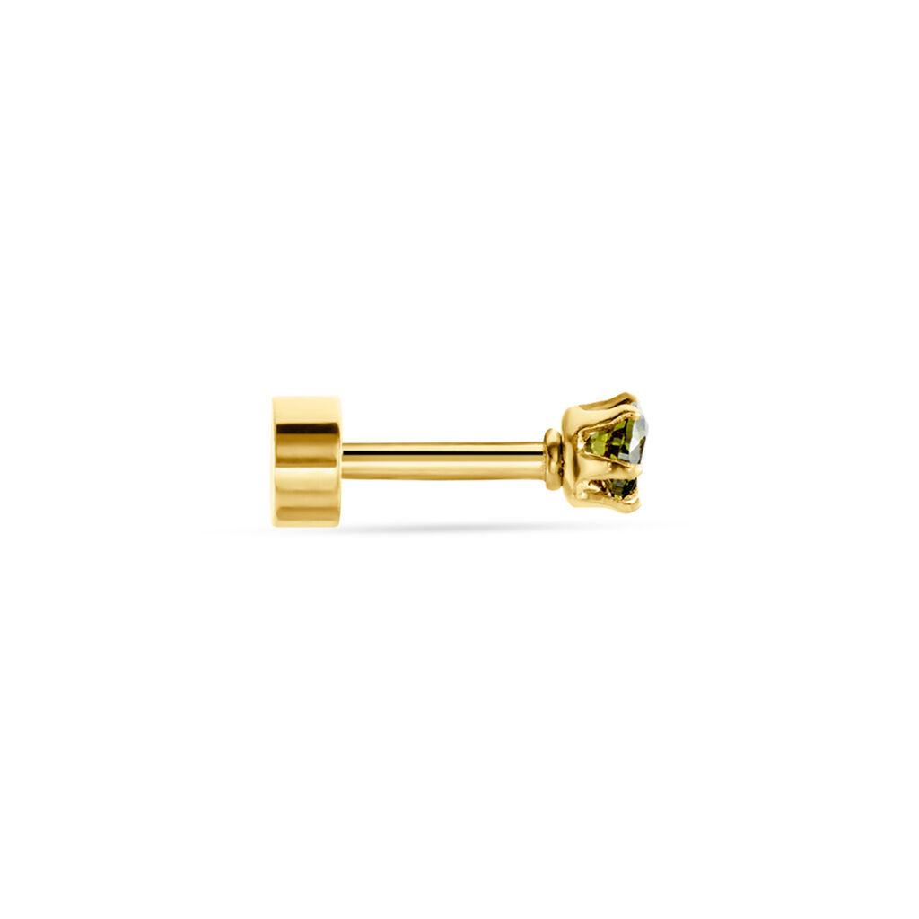 Piercing D'oreilles Unitaire Acier Doré Piia Oxyde De Zirconium - Bijoux Famille | Histoire d’Or