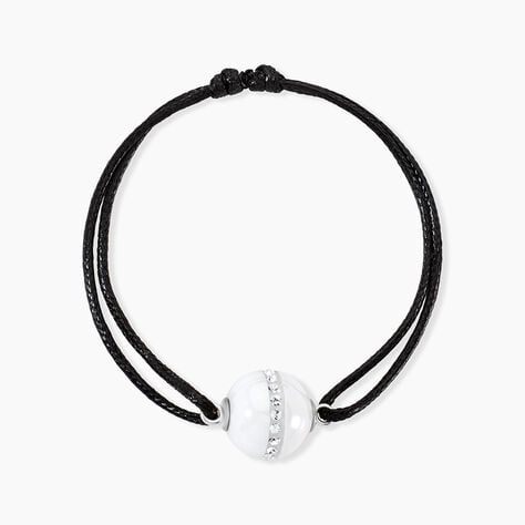 Bracelet Nina Cera Argent Blanc Céramique Et Strass - Bracelets cordon Femme | Histoire d’Or