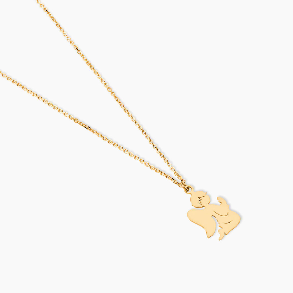 Collier Hallie Ange A Genoux Or Jaune - Colliers Bapt&ecirc;me Enfant | Histoire d&rsquo;Or