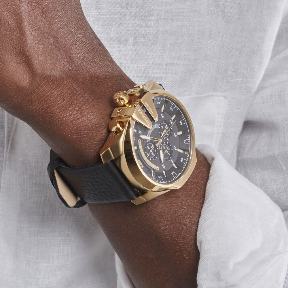 Montres Diesel DZ4344 Acier Boucle Ardillon Jaune Ronde