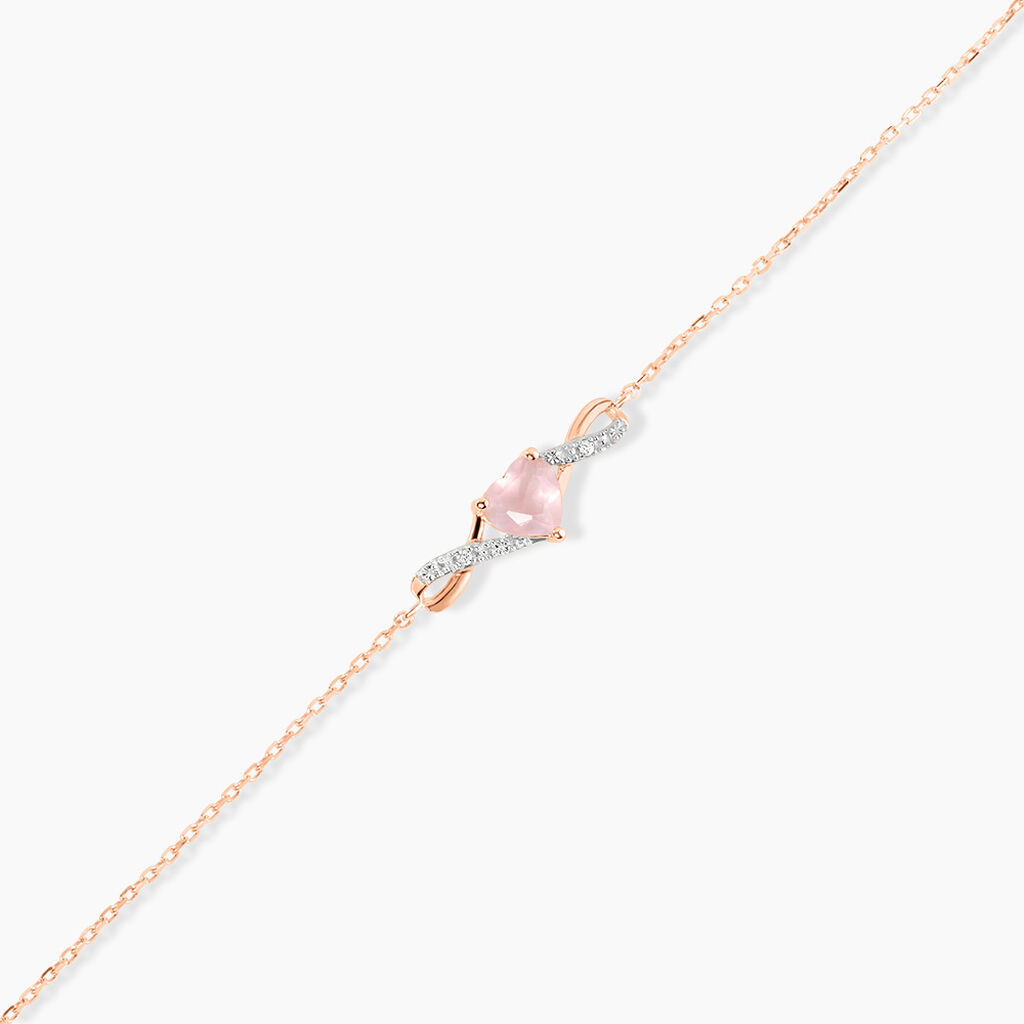 Bracelet Clothilde Or Rose Quartz Oxyde De Zirconium - F&ecirc;te des m&egrave;res Femme | Histoire d&rsquo;Or