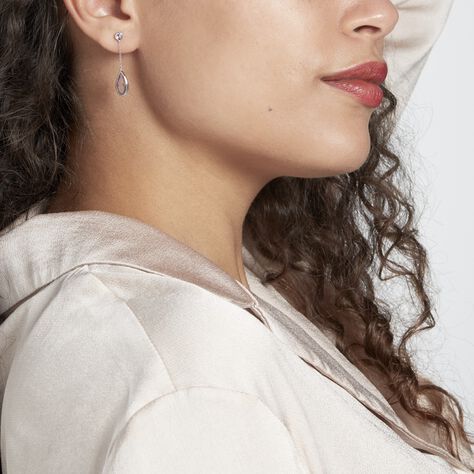 Boucles D'oreilles Pendantes Dennis Or Blanc Amethyste - Boucles d'oreilles pendantes Femme | Histoire d’Or