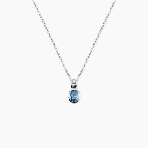 Collier Elowen Argent Blanc Pierre De Synthese - Colliers fantaisie Femme | Histoire d&rsquo;Or