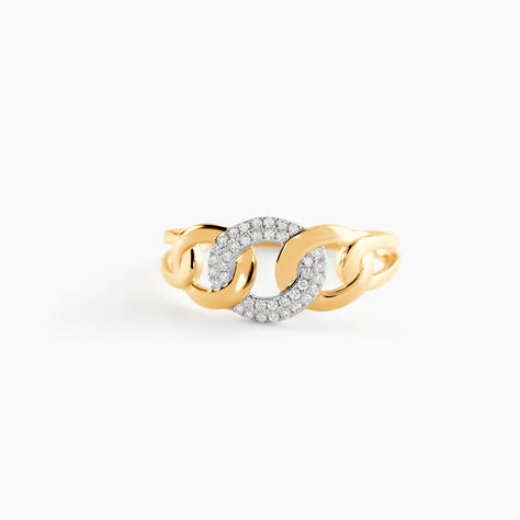 Bague Maillons Or Jaune Diamant - Bagues avec pierre Femme | Histoire d&rsquo;Or