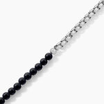 Bracelet Acier Blanc Christiano Onyx - Bracelets Homme | Histoire d&rsquo;Or