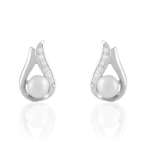 Boucles D'oreilles Puces Marie-magdeleine Argent  Perle D'imitation - Boucles d'oreilles fantaisie Femme | Histoire d’Or