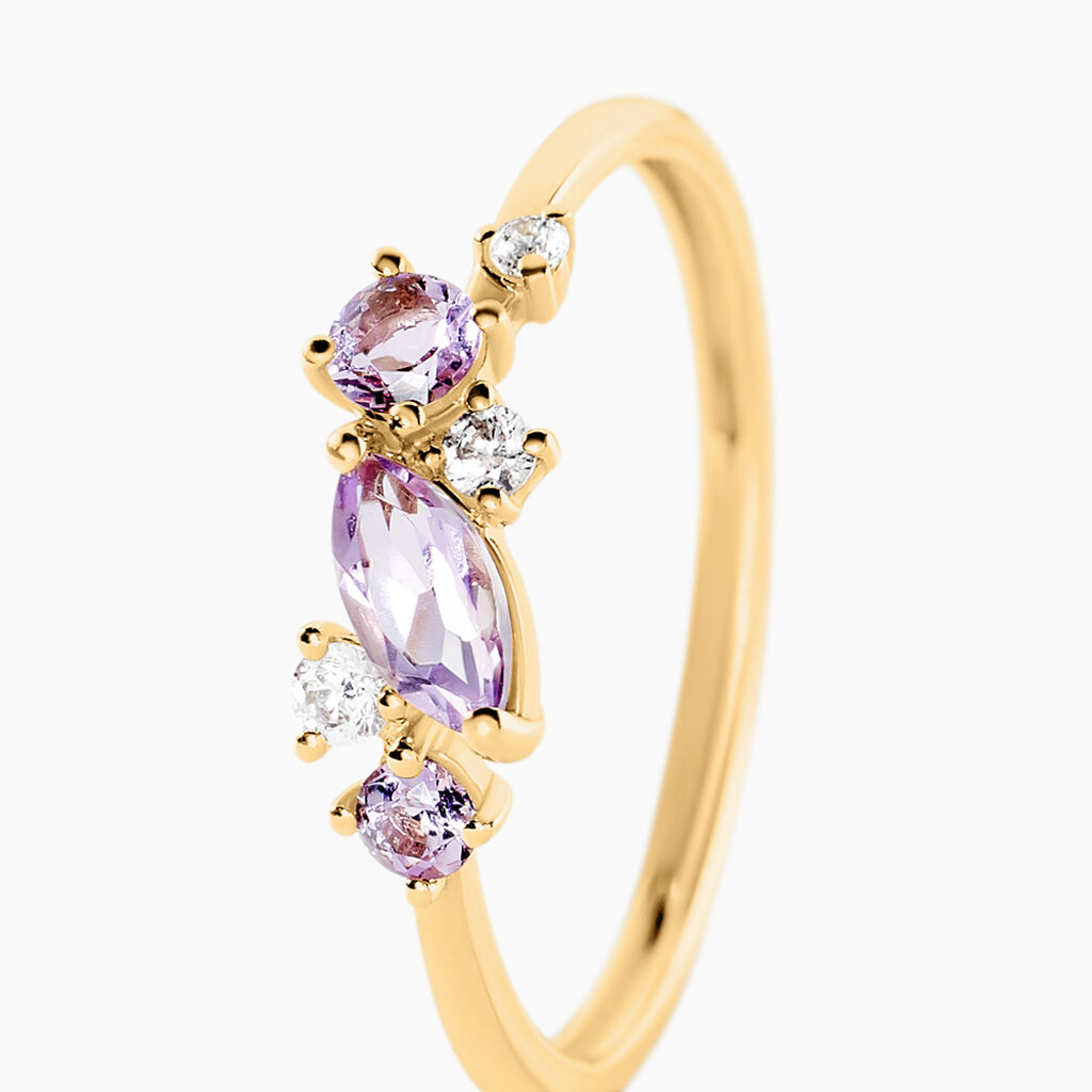Bague Jardin Secret Or Jaune Am&eacute;thyste - Bagues solitaires Femme | Histoire d&rsquo;Or