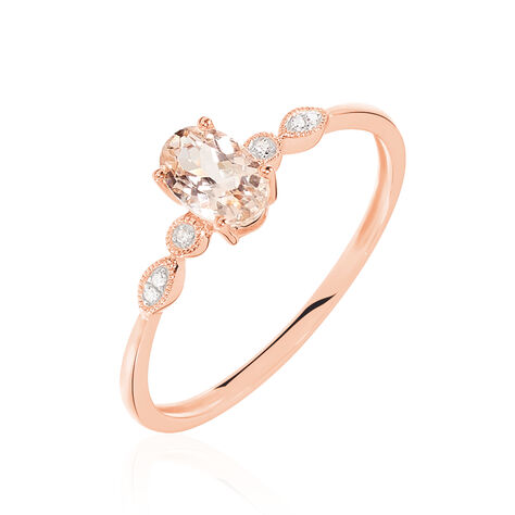 Bague Antonia Or Rose Morganite Et Oxyde De Zirconium - Bagues avec pierre Femme | Histoire d’Or