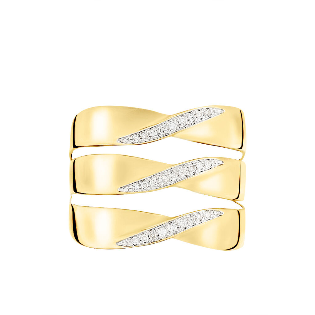 Bague Catharine 3 Rangs Or Jaune Diamant - Bagues avec pierre Femme | Histoire d’Or