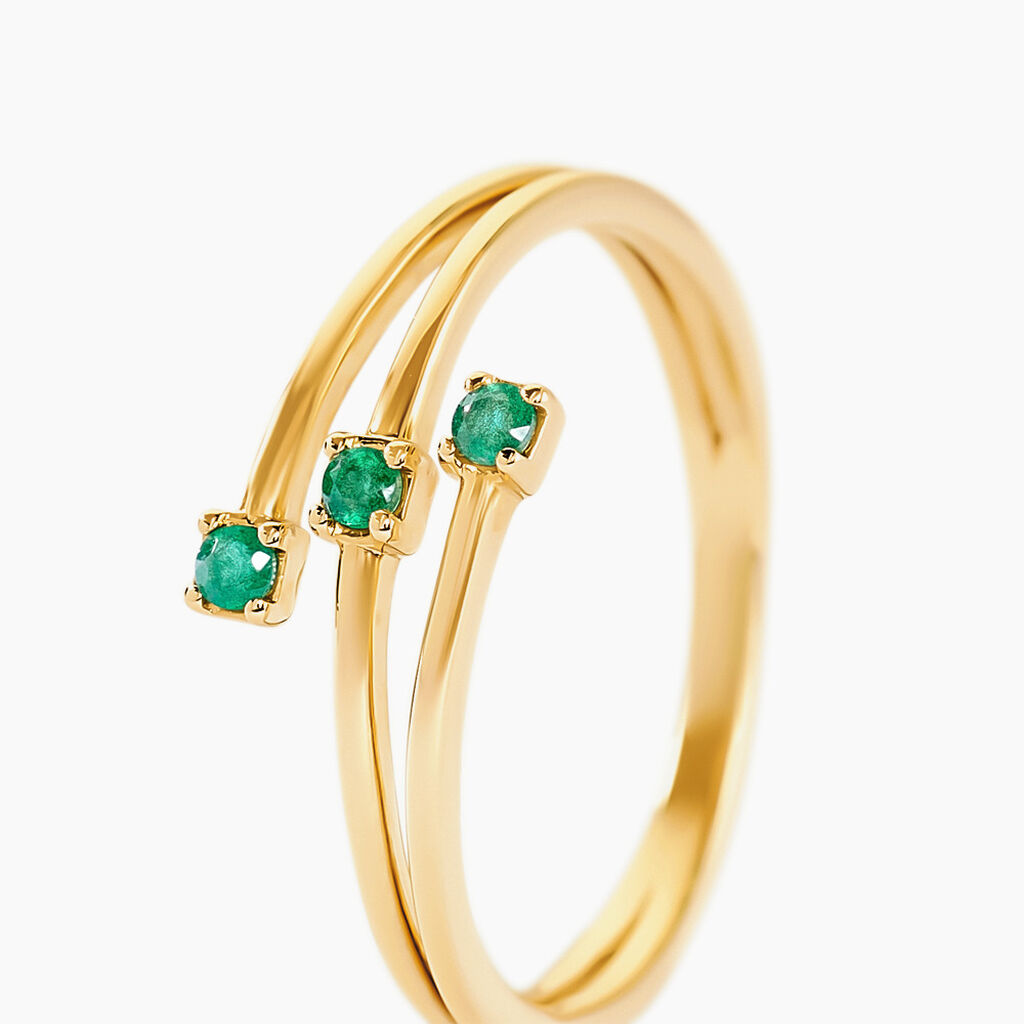 Bague Green Peas Or Jaune Emeraude - Bagues avec pierre Femme | Histoire d’Or