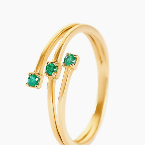 Bague Green Peas Or Jaune Emeraude - Bagues avec pierre Femme | Histoire d’Or