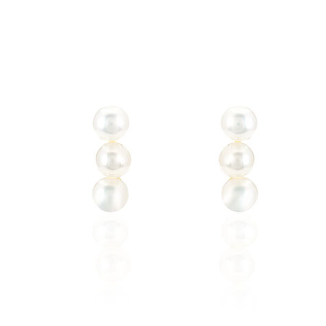 Boucles D'oreilles Puces Caitlyn Or Jaune Perle De Culture - Clous d'oreilles Femme | Histoire d’Or