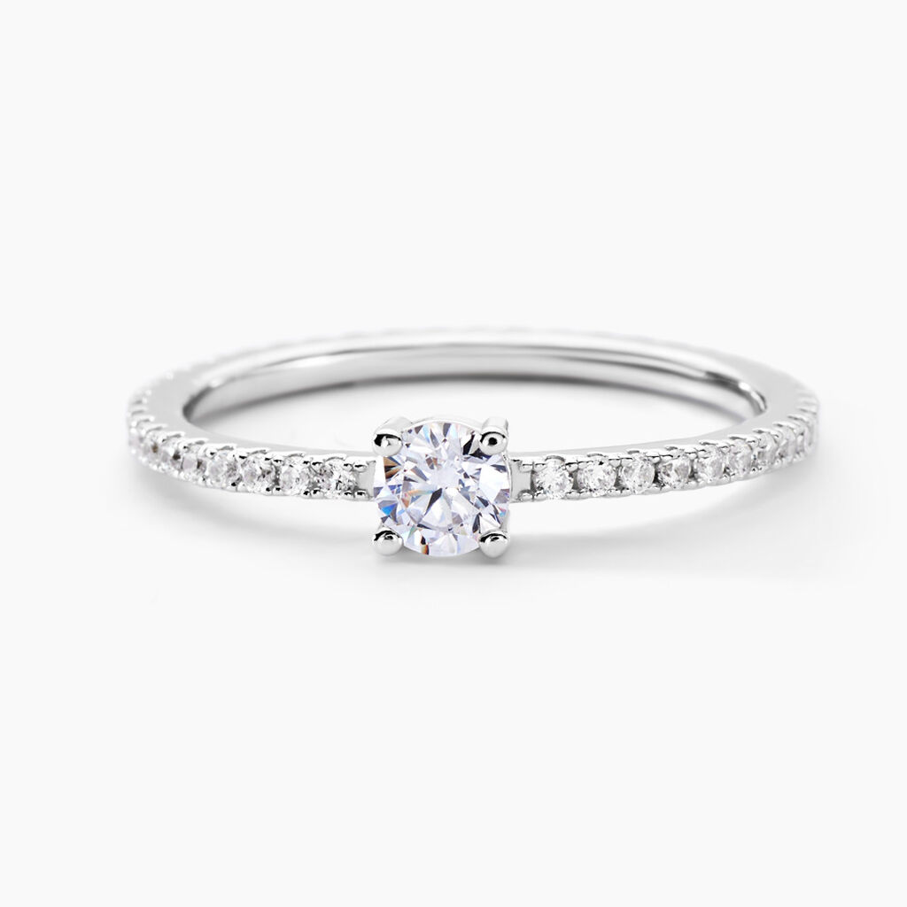 Bague Solitaire Ursi Argent Blanc Oxyde De Zirconium - Bagues solitaires Femme | Histoire d&rsquo;Or