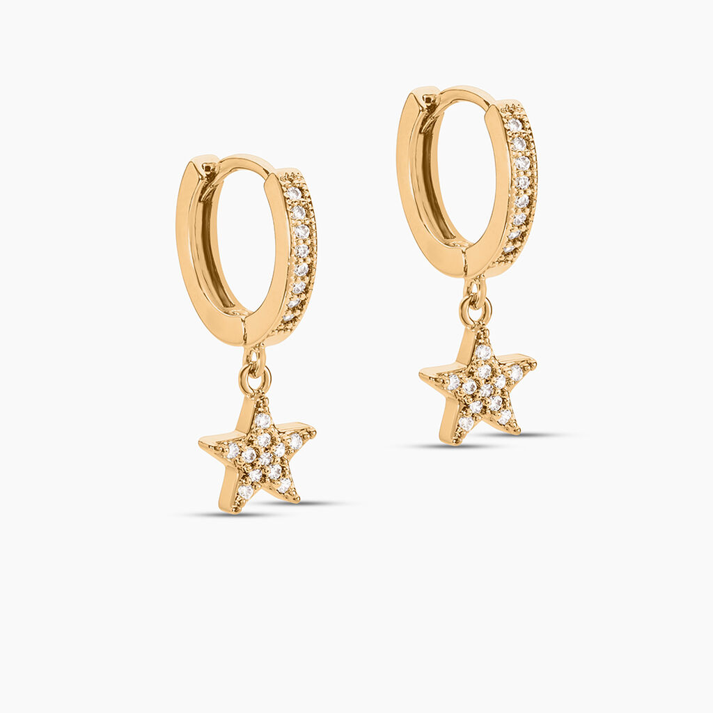 Creoles Plaqué Or Jenny Oxydes Etoiles - Boucles d'oreilles créoles Femme | Histoire d’Or