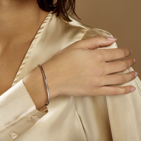 Bracelet Jonc Tabata Argent Blanc - Bracelets joncs Femme | Histoire d’Or