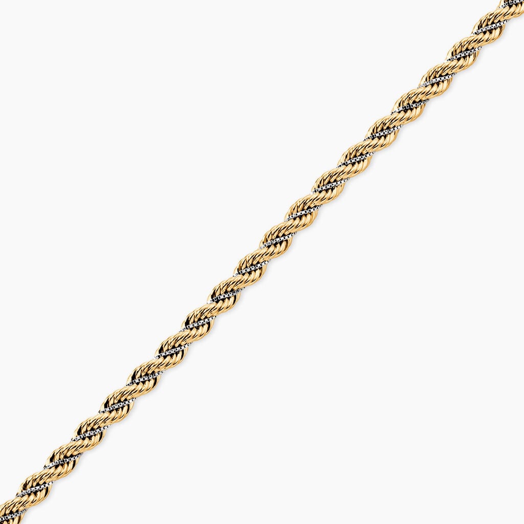 Bracelet Cordelia Maille Corde Et Venitienne Or Bicolore - Bracelets cha&icirc;ne Femme | Histoire d&rsquo;Or