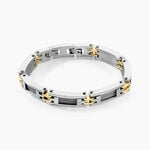 Bracelet Jourdan Zephir Acier Bicolore Dore / Blanc - Bracelets Homme | Histoire d&rsquo;Or