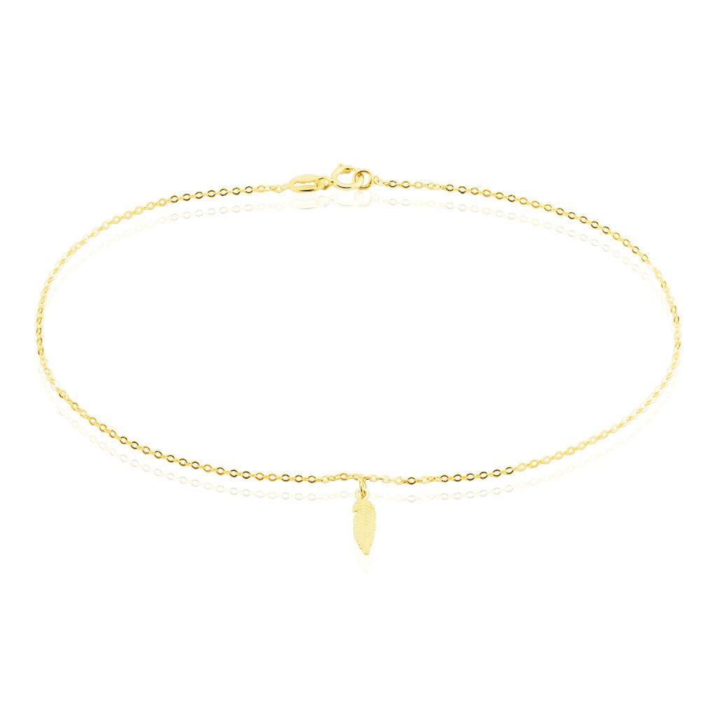 Chaîne De Cheville Plume Or Jaune - Chaînes de cheville Femme | Histoire d’Or