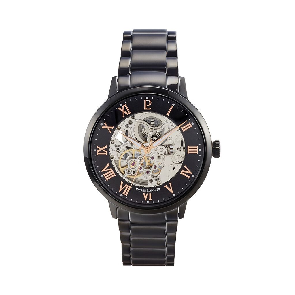 Montre Lannier Collection Automatic Acier Noir - Montres Homme | Histoire d’Or