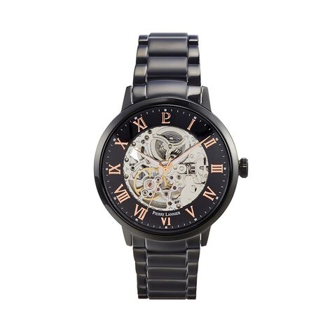 Montre Lannier Collection Automatic Acier Noir - Montres Homme | Histoire d’Or