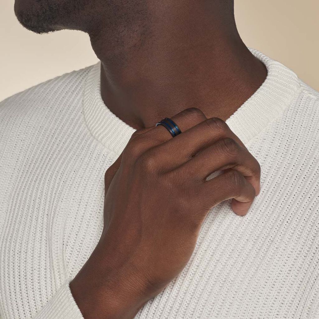 Bague Jourdan Homme Bada Tungstene Noir - Bagues Homme | Histoire d’Or