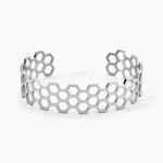 Bracelet Jonc Ouvert Acier Blanc Buglose - Bracelets joncs Femme | Histoire d&rsquo;Or
