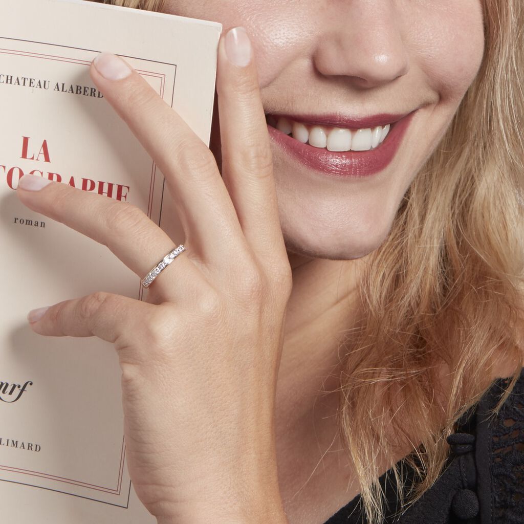Demi-alliance Or Jaune Valentine Diamants Synthetique - Bijoux avec pierres Femme | Histoire d&rsquo;Or
