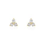 Boucles D'oreilles Puces Isaora Or Jaune Oxyde De Zirconium - Clous d'oreilles Famille | Histoire d&rsquo;Or