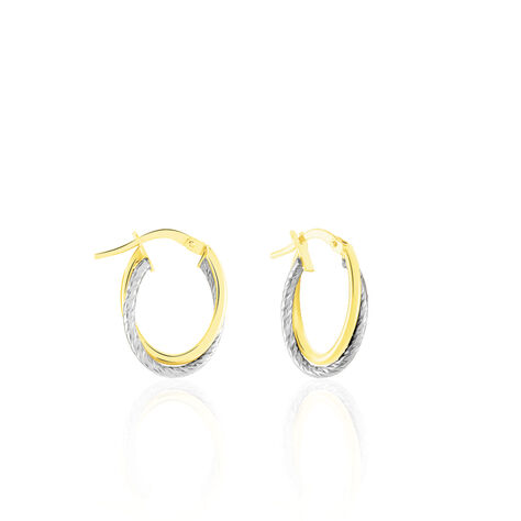 Créoles Maelia Or Bicolore - Boucles d'oreilles créoles Femme | Histoire d’Or